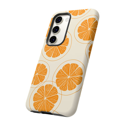 Citrus Burst Pattern Tough Samsung Galaxy  Case – Bold Orange Design, Shockproof Protection