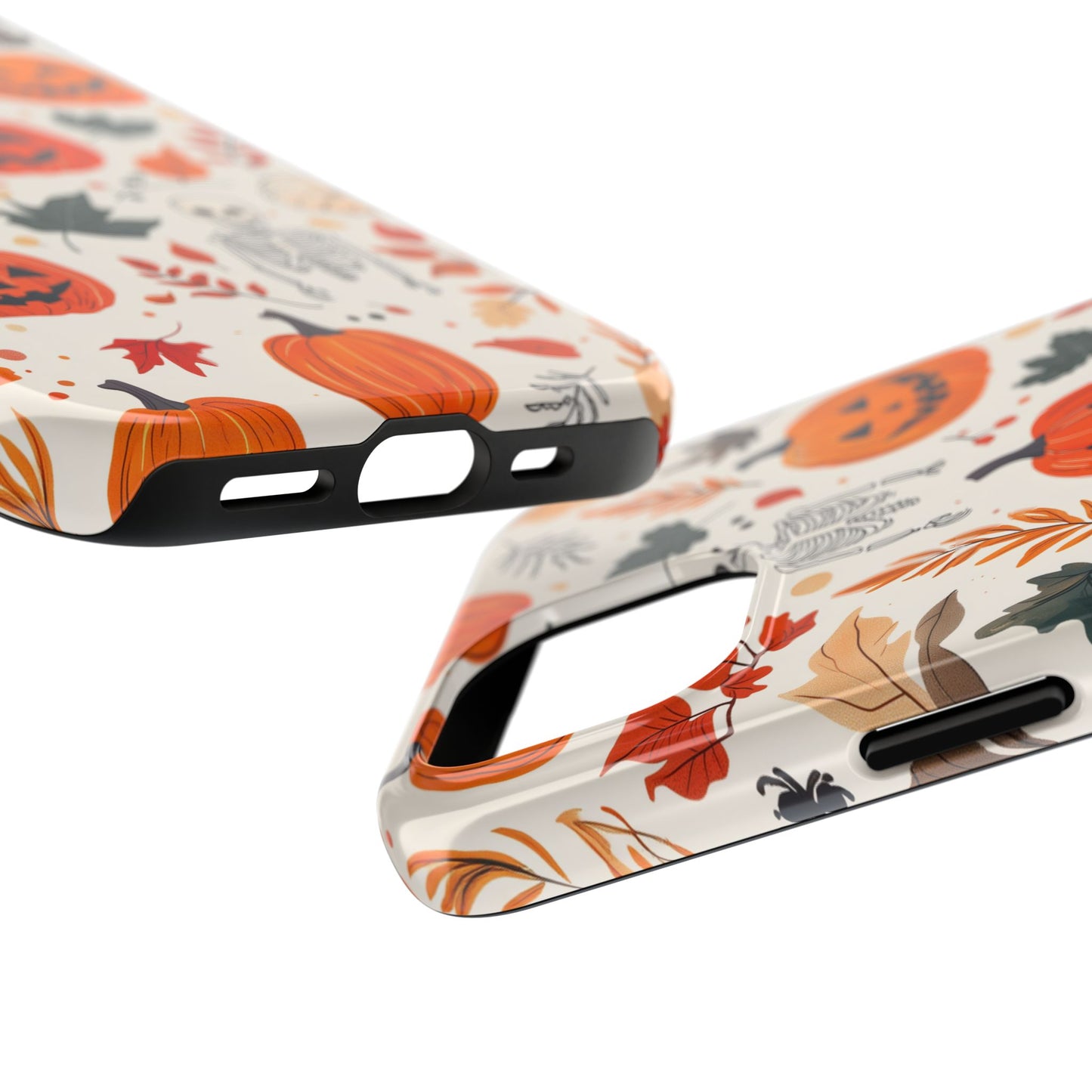 Halloween Pumpkin & Skeleton iPhone Case – Spooky Autumn Design