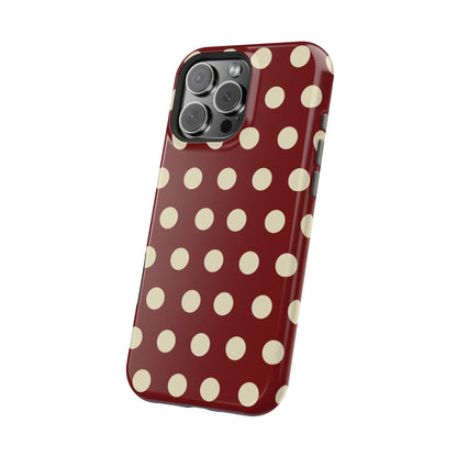 Classic Red & Cream Polka Dots - MagSafe iPhone Case