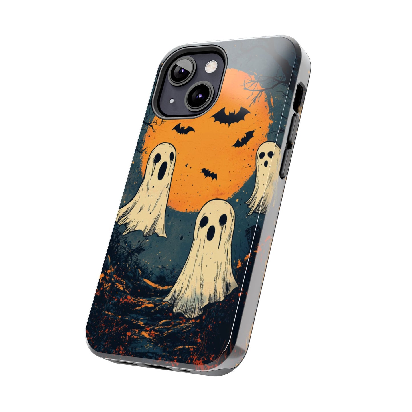 Haunted Ghosts & Full Moon iPhone Case – Spooky Halloween Design