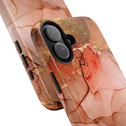 Ruby Red Marble Samsung Galaxy Case - Elegant Red Marble with Gold Accents