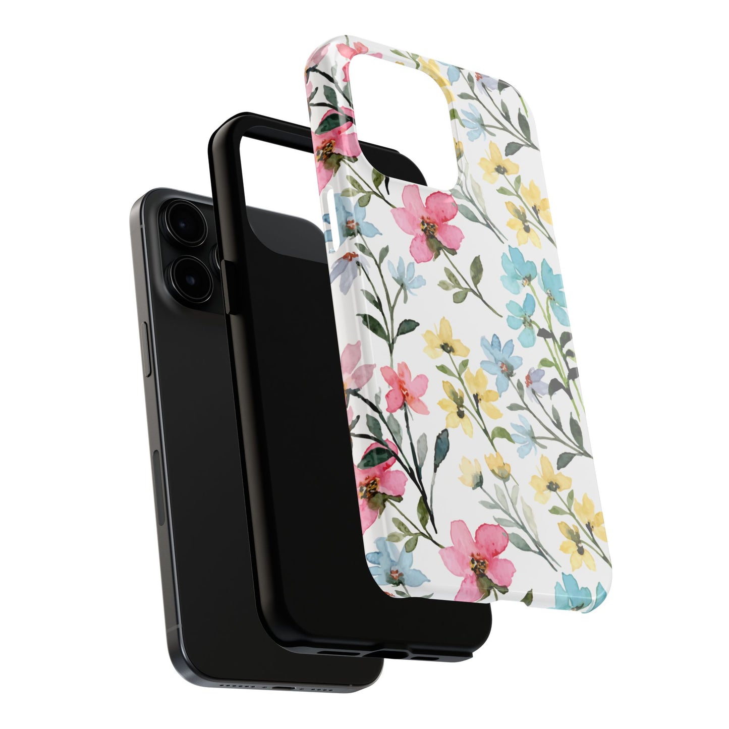 Watercolor Floral Bliss – iPhone Series Case with Pastel Flower Design