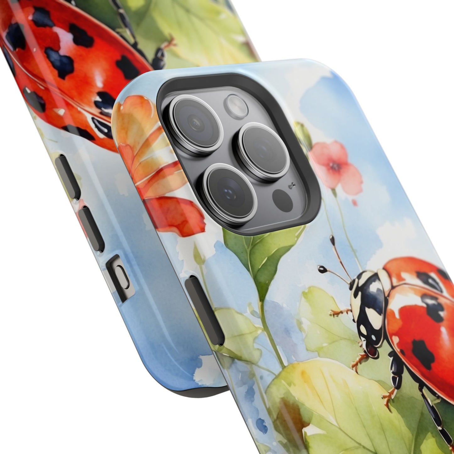 Watercolor Ladybug & Poppy Fields - MagSafe iPhone Case