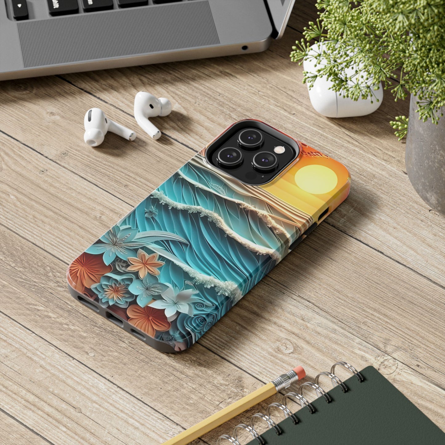 Tropical Sunset Paper Art Ocean – iPhone Series Case