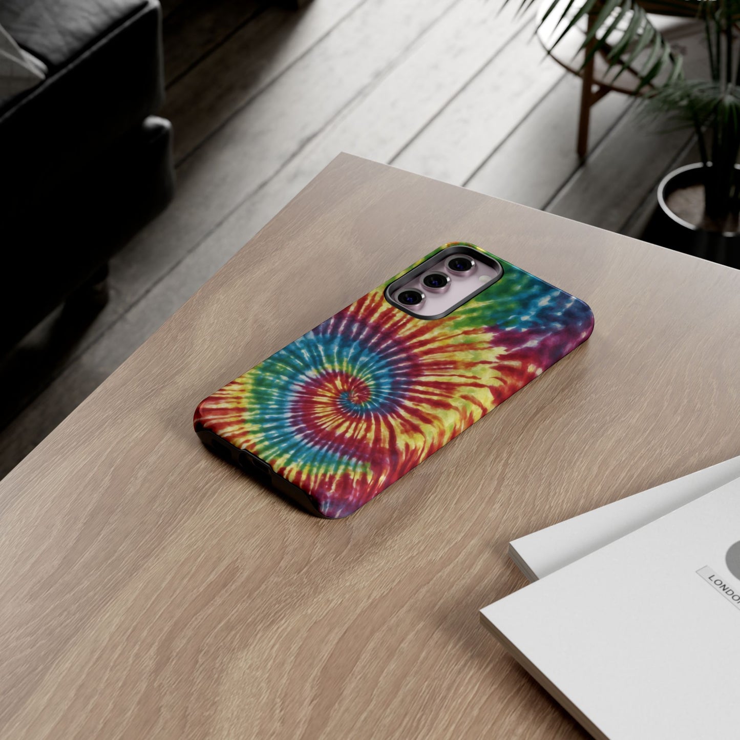 Colorful Retro Tie-Dye Samsung Galaxy Case – Spiral Rainbow Design