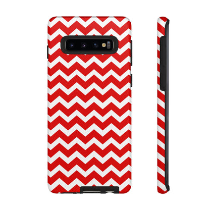 Bold Red & White Chevron – Modern Geometric Samsung Galaxy Case