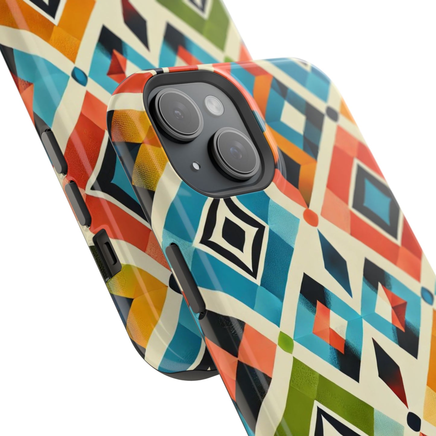 Harlequin Geometric MagSafe iPhone Case - Vibrant Abstract Protective Cover