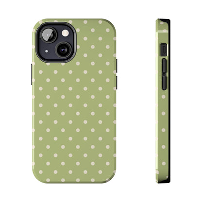 Sage Green Polka Dots – iPhone Case