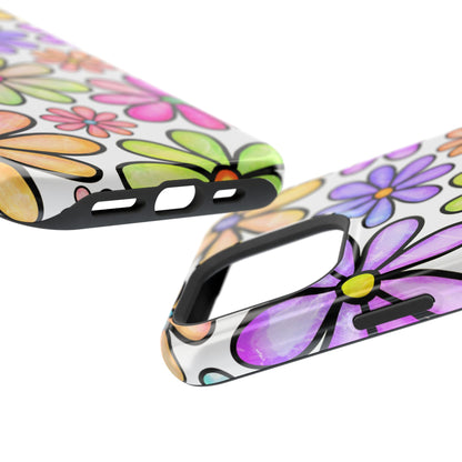 Pastel Daisy Dream MagSafe iPhone Case – Slim Profile, Glossy Finish