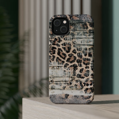 Rustic Leopard Wood Print - MagSafe iPhone Series Case