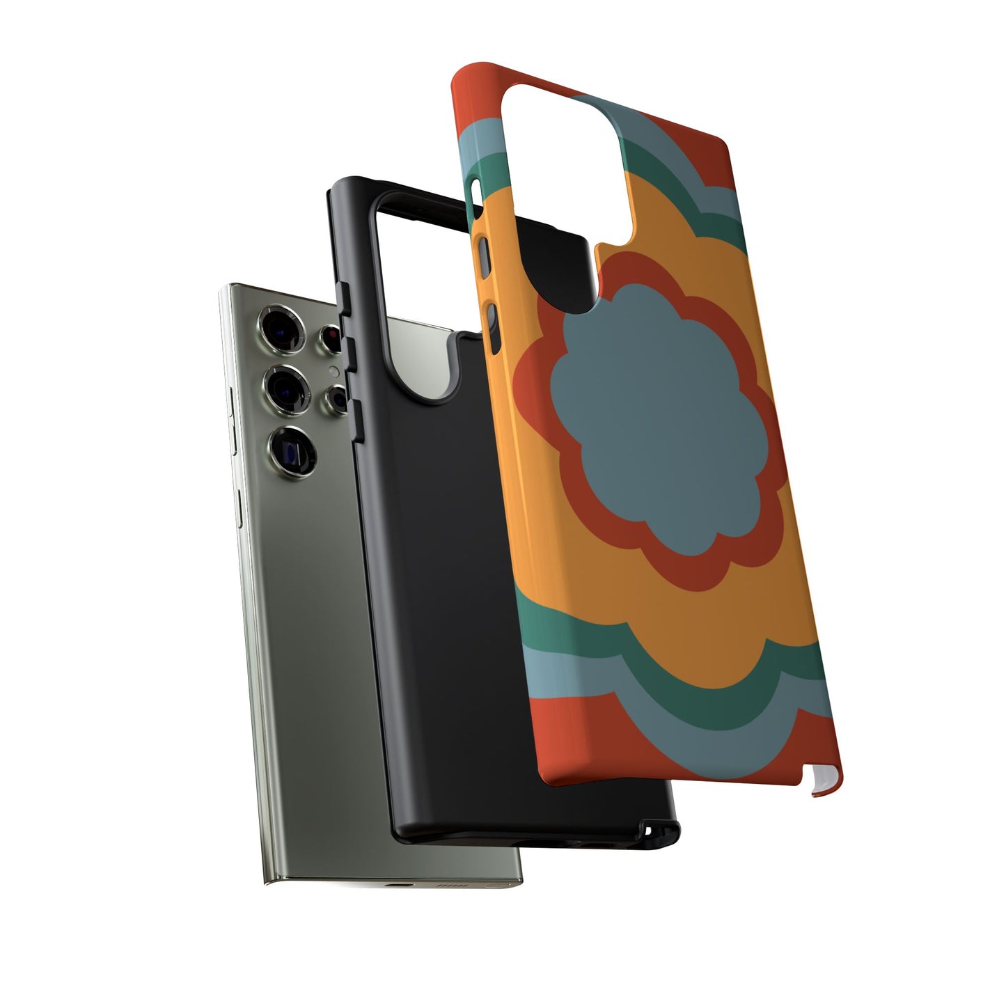 Retro Flower Power Samsung Galaxy Case – Bold 70s-Inspired Design with Dual-Layer Protection