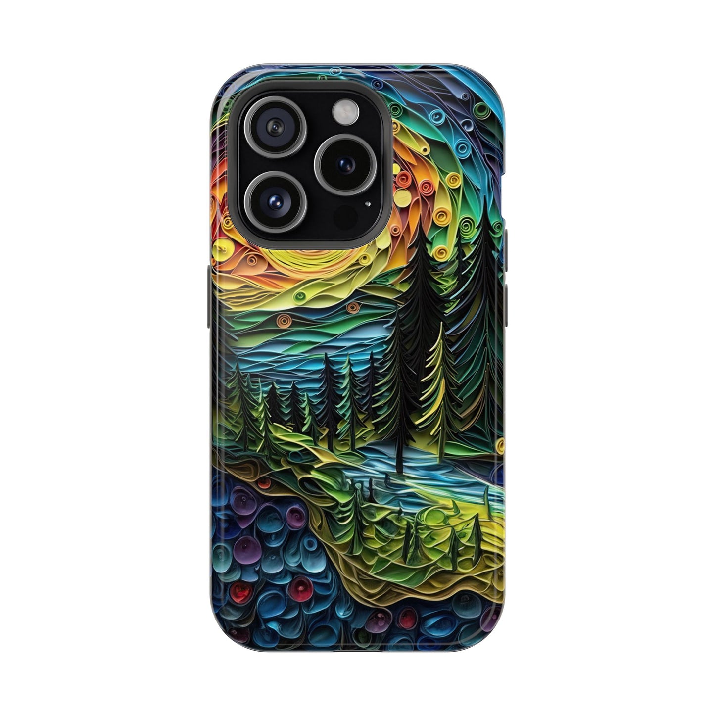 Radiant Forest Sunset MagSafe iPhone Case – Artistic Landscape Design