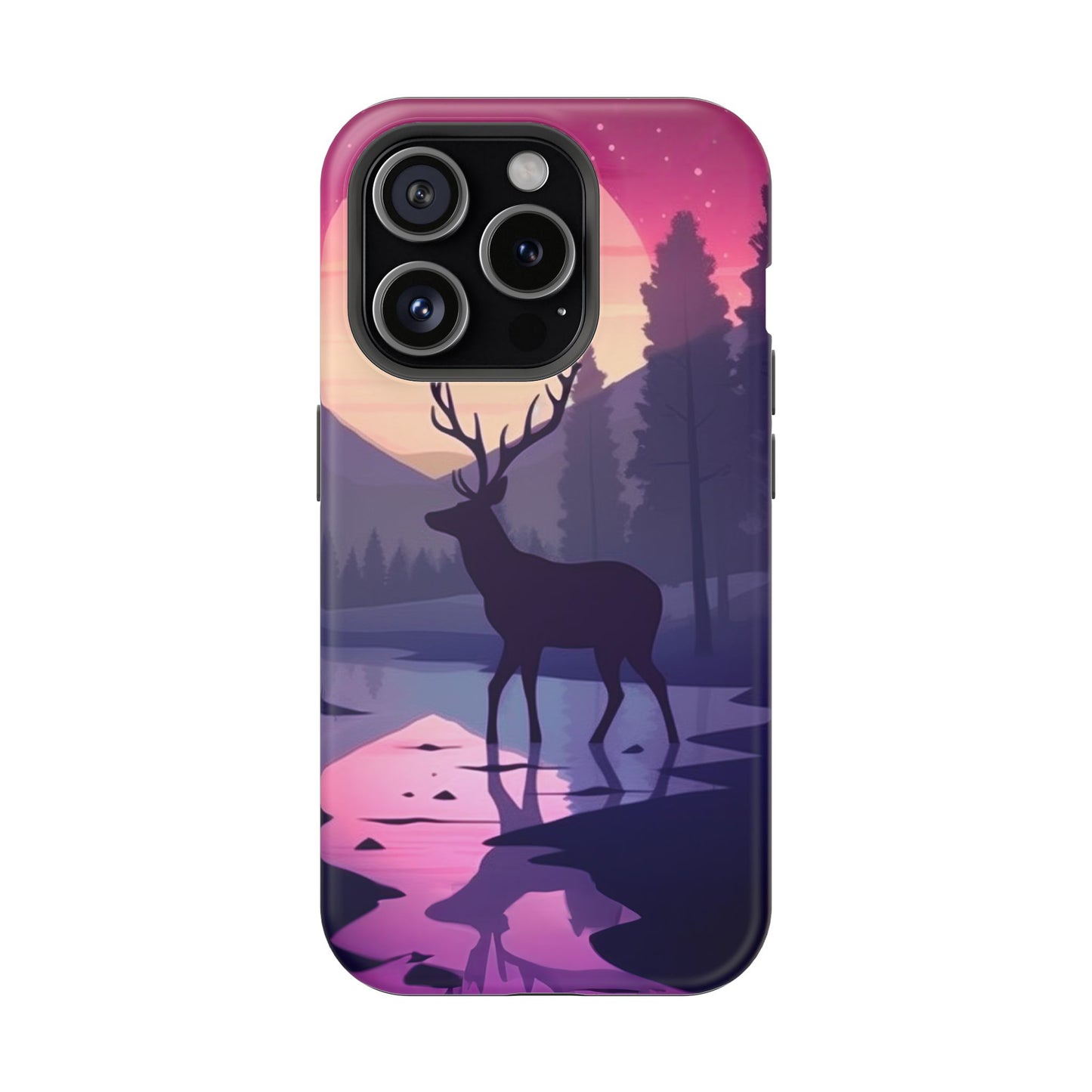 Twilight Elegance: Stag Reflection – MagSafe iPhone Case