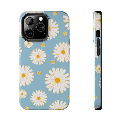 Bright Daisy iPhone Case – Light Blue Background, Shockproof and Slim Design - BOGO Cases