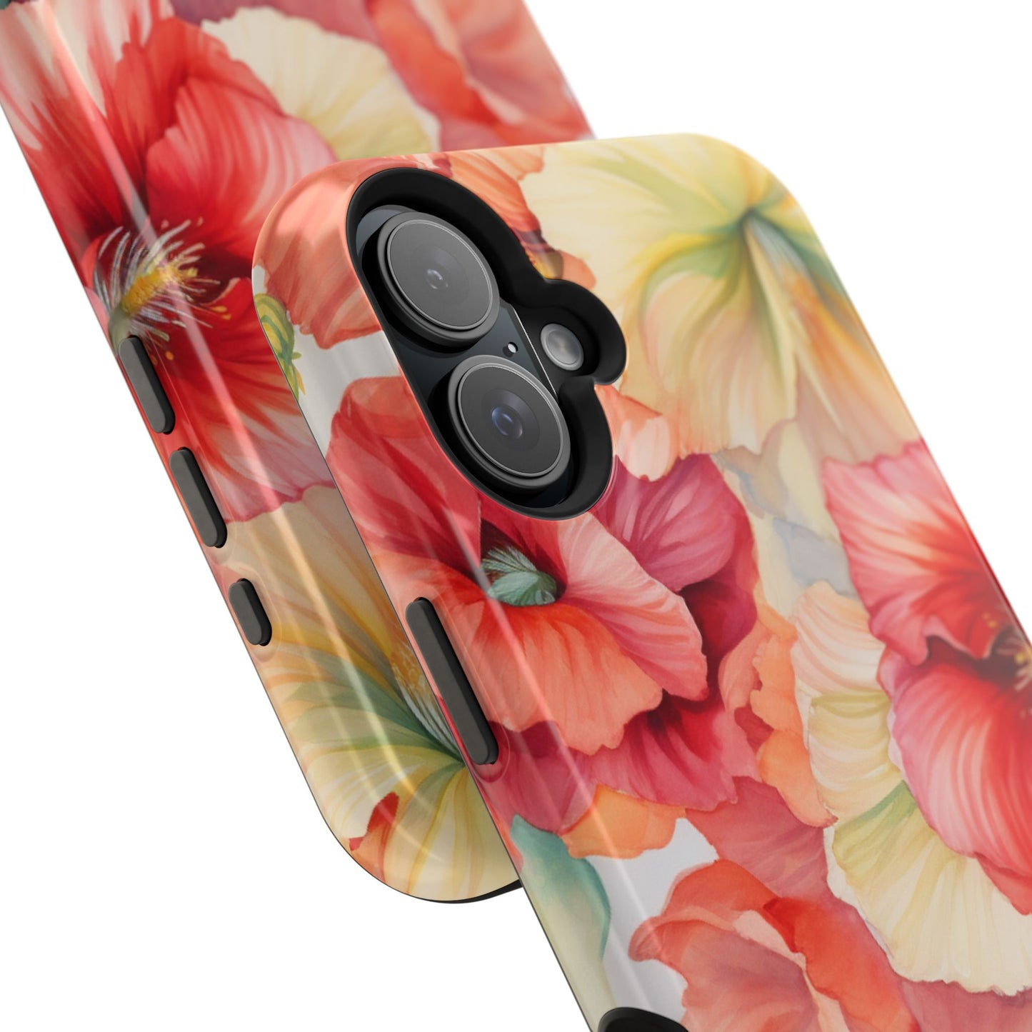 Gumamela Blush Pink Watercolor Floral – MagSafe Compatible iPhone Case