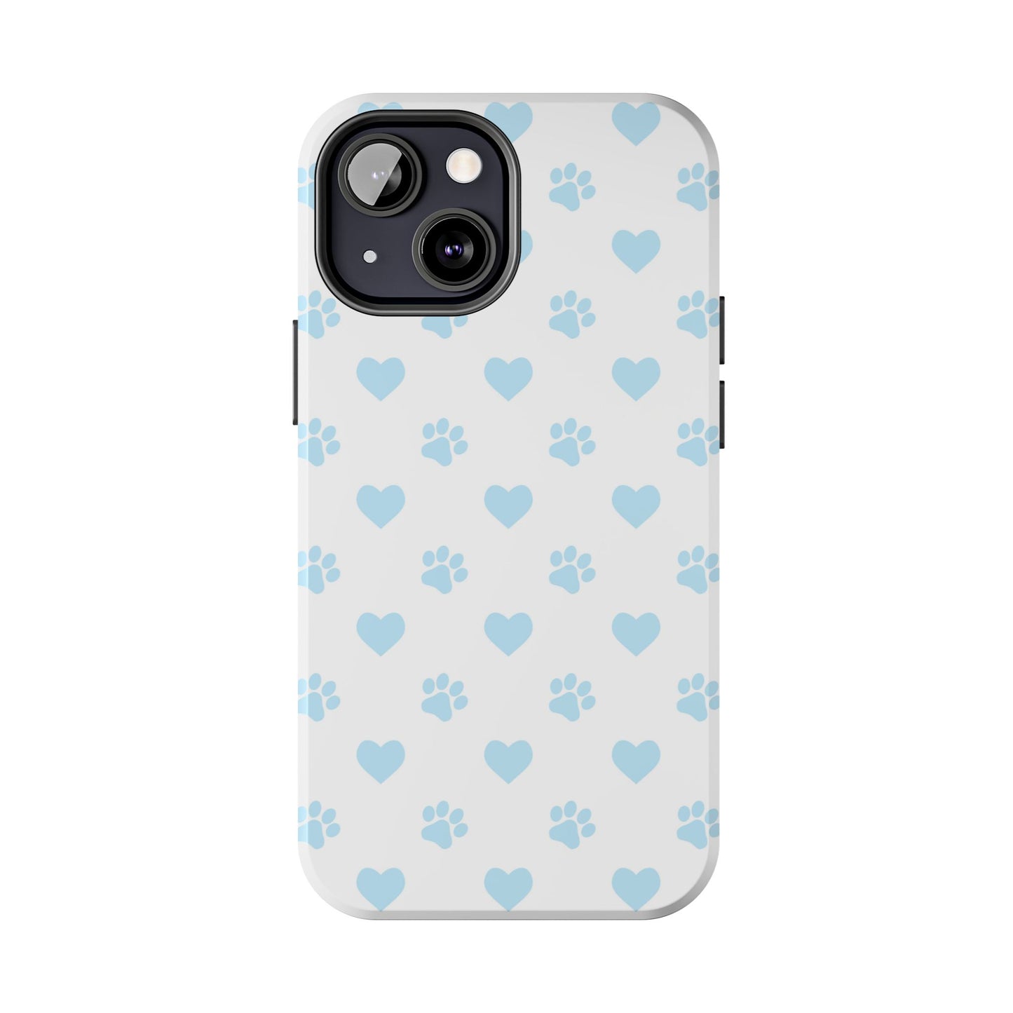 Light Blue Paw Prints & Hearts – iPhone Case for Animal Lovers