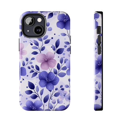 Purple Floral iPhone Case – Durable Protection with Elegant Flower Design - BOGO Cases