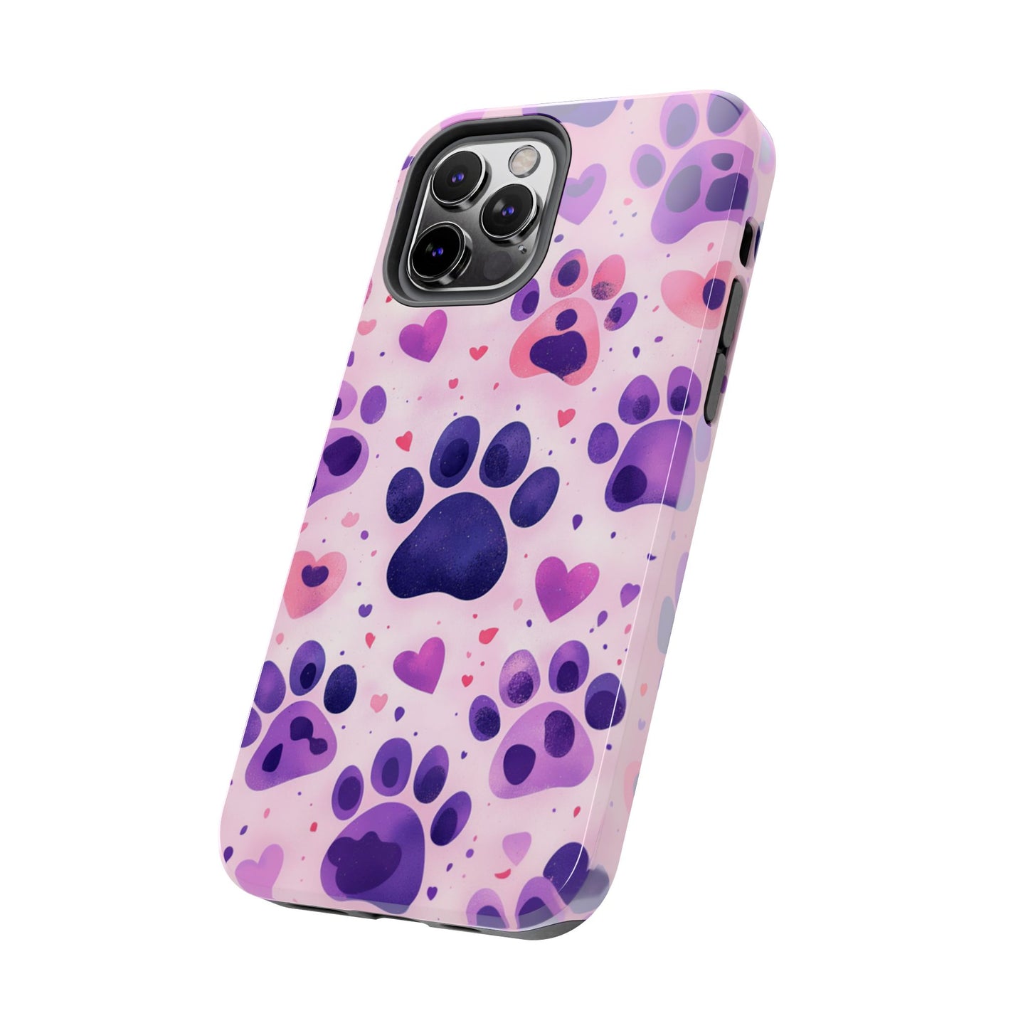 Purple Paw Print iPhone Case - Playful Pet Lover’s Protective Cover