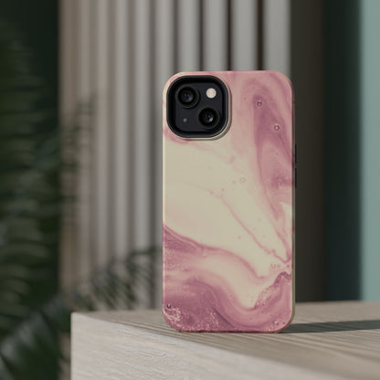 Blush Marble Glow – MagSafe Case with Pink & Rose Gold Marble Design