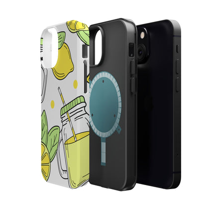 Lemonade Love Tough MagSafe iPhone Case – Fun Lemon Mason Jar Design, Dual-Layer Protection