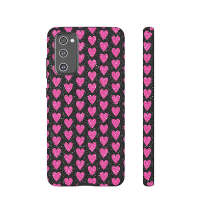 Glitter Pink Hearts Samsung Galaxy Case