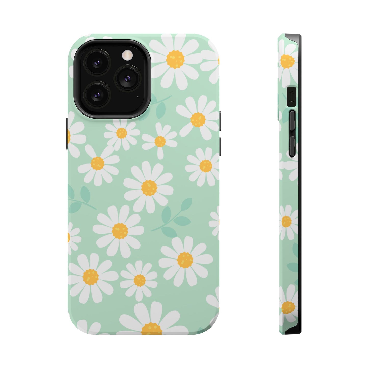 Charming Daisy Floral Tough MagSafe iPhone Case – Spring Pastel Design, Shockproof & Slim