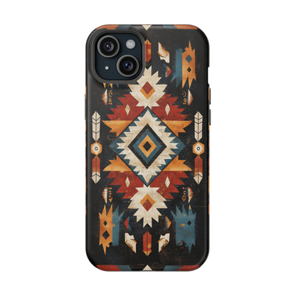 Southwestern Arrow & Diamond Tough MagSafe iPhone Case – Bold Tribal Design, Dual-Layer Protection