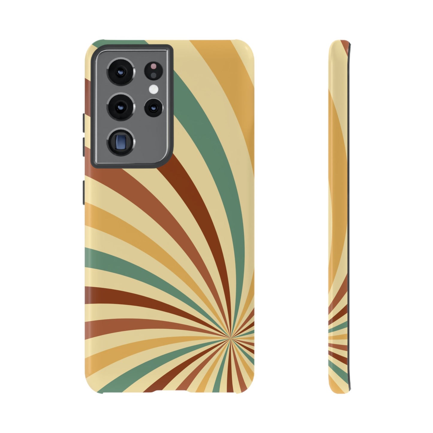 Earthy Retro Swirl Samsung Galaxy Case – Dual-Layer Protection with 70s-Inspired Earth Tones