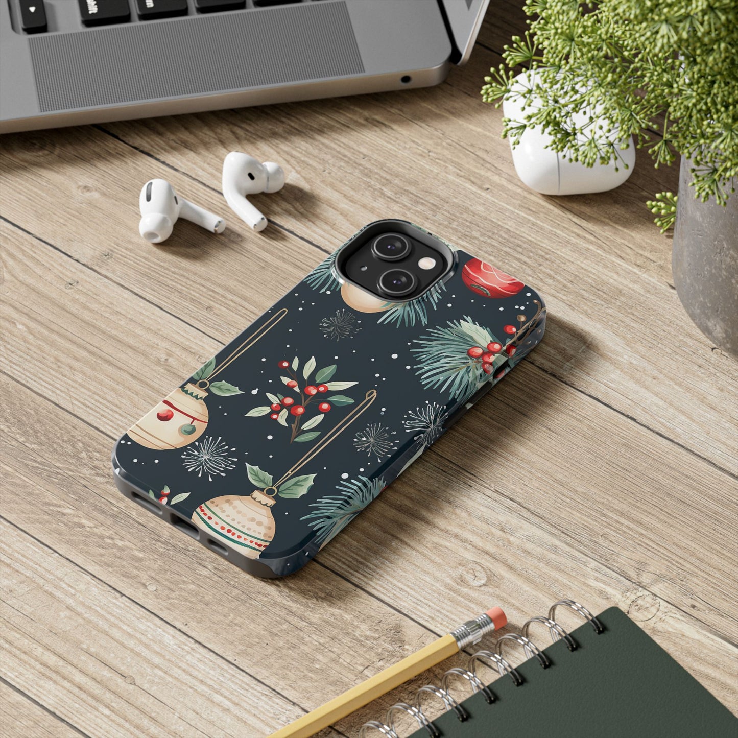 Elegant Christmas Ornaments and Pine - iPhone Series Case