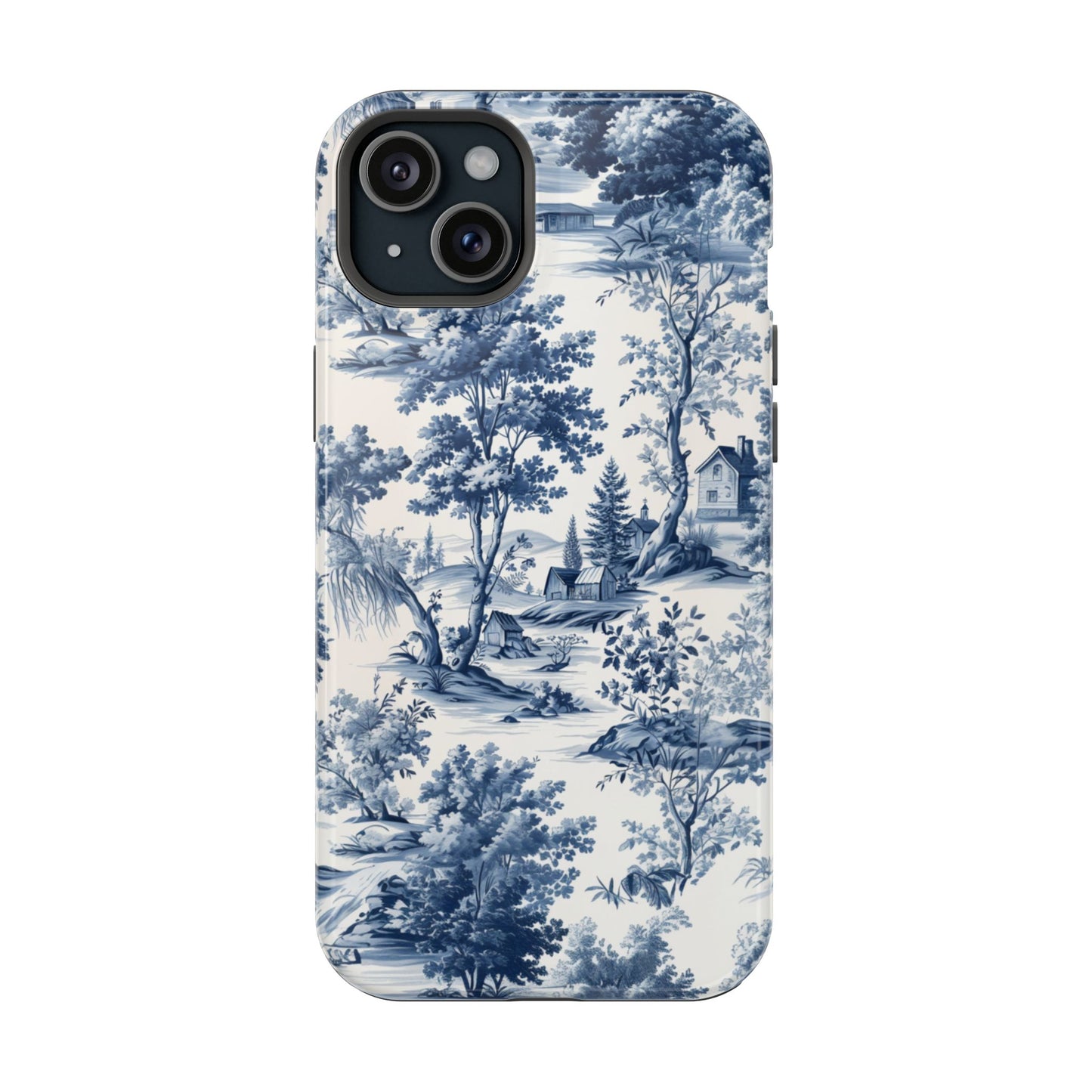 Vintage Charm Blue Toile iPhone Case