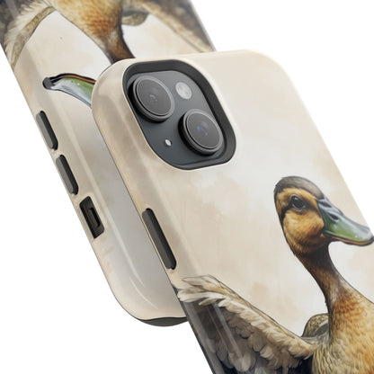 Graceful Duck in Watercolor Scene - MagSafe iPhone Case