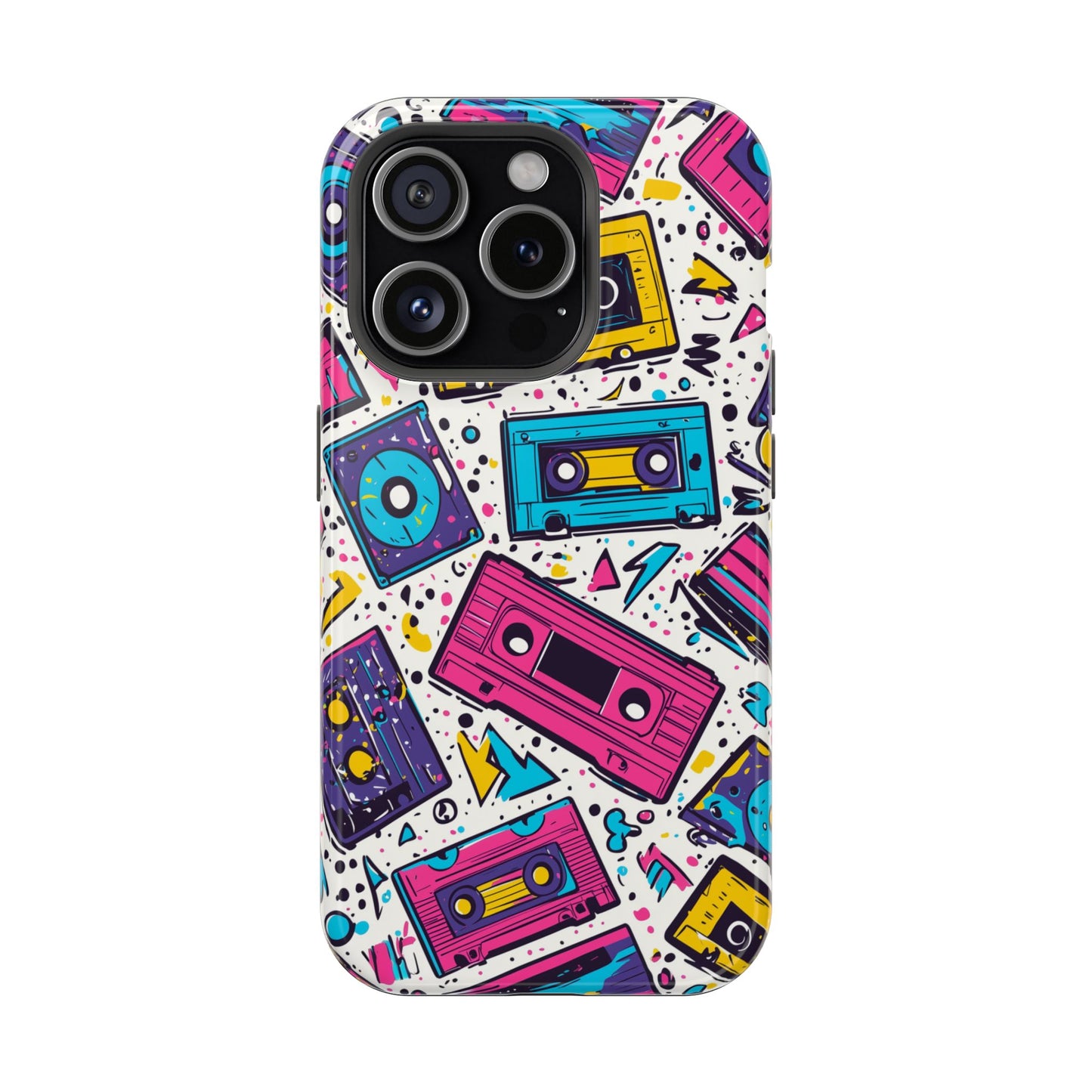 Retro Cassette Vibes Tough MagSafe iPhone Case – Bold 80s Tape Design, Shockproof Protection