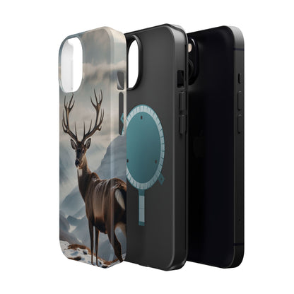 Alpine Majesty: Stag in Snow – MagSafe iPhone Case