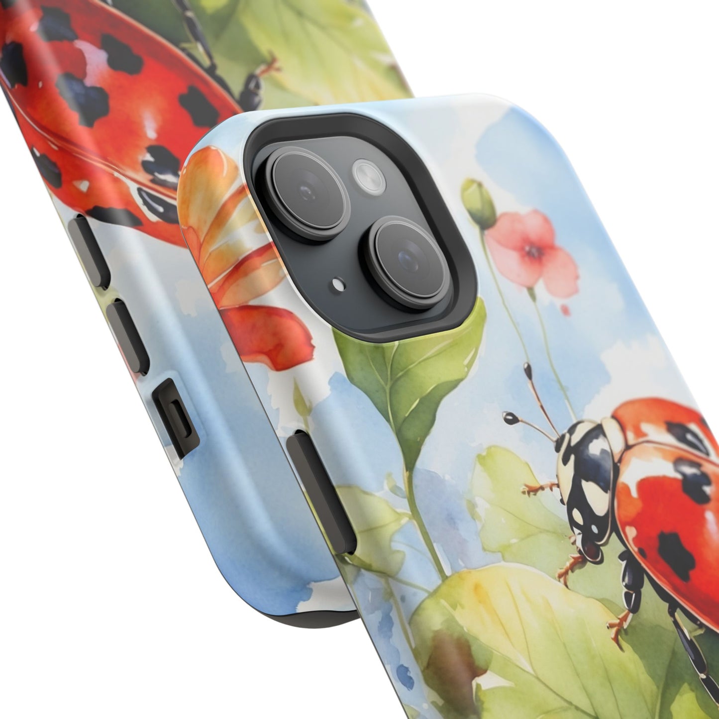 Watercolor Ladybug & Poppy Fields - MagSafe iPhone Case