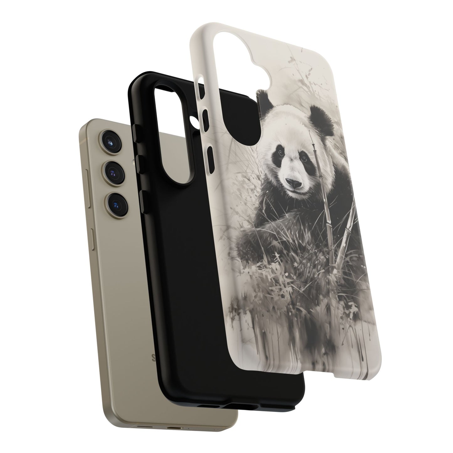 Premium Cute Phone Case: Charcoal Art Panda Bear