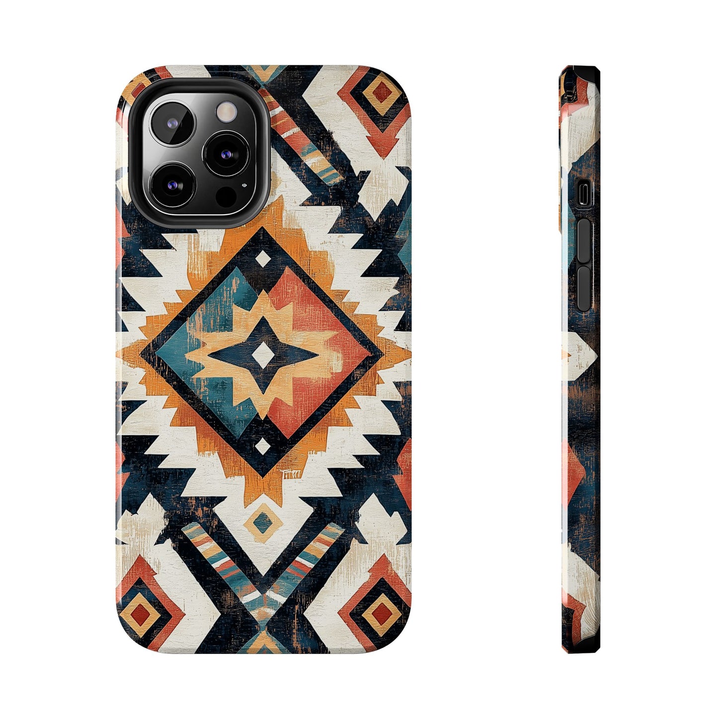 Vintage Southwestern Diamond Tough iPhone Case – Rustic Tribal Design, Dual - Layer Protection - BOGO Cases