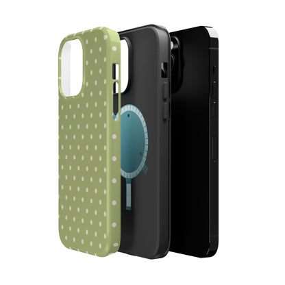 Sage Green Polka Dots – MagSafe iPhone Case