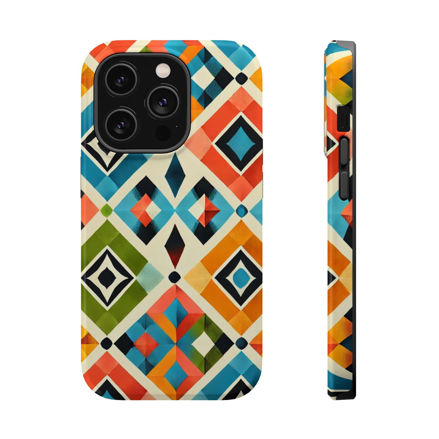 Harlequin Geometric MagSafe iPhone Case - Vibrant Abstract Protective Cover