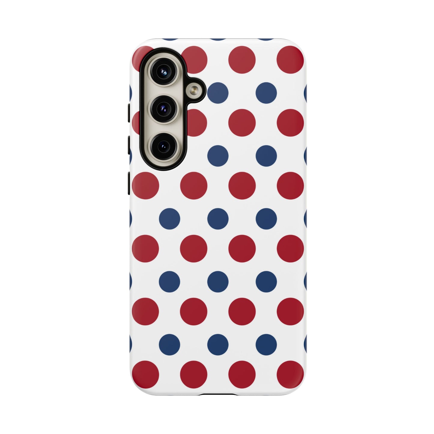 Patriotic Navy, White, and Red Polka Dot Samsung Galaxy Case