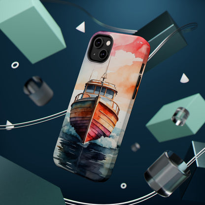 Sunset Sail Watercolor Boat –  MagSafe iPhone Series Case