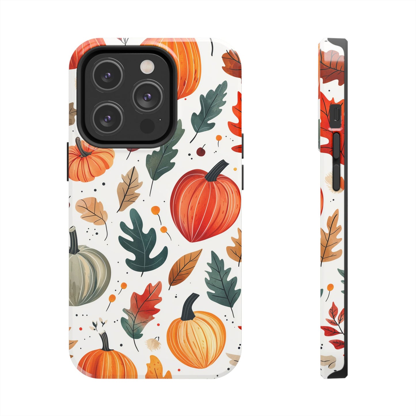 Autumn Harvest iPhone Case - Pumpkin and Fall Leaf Design