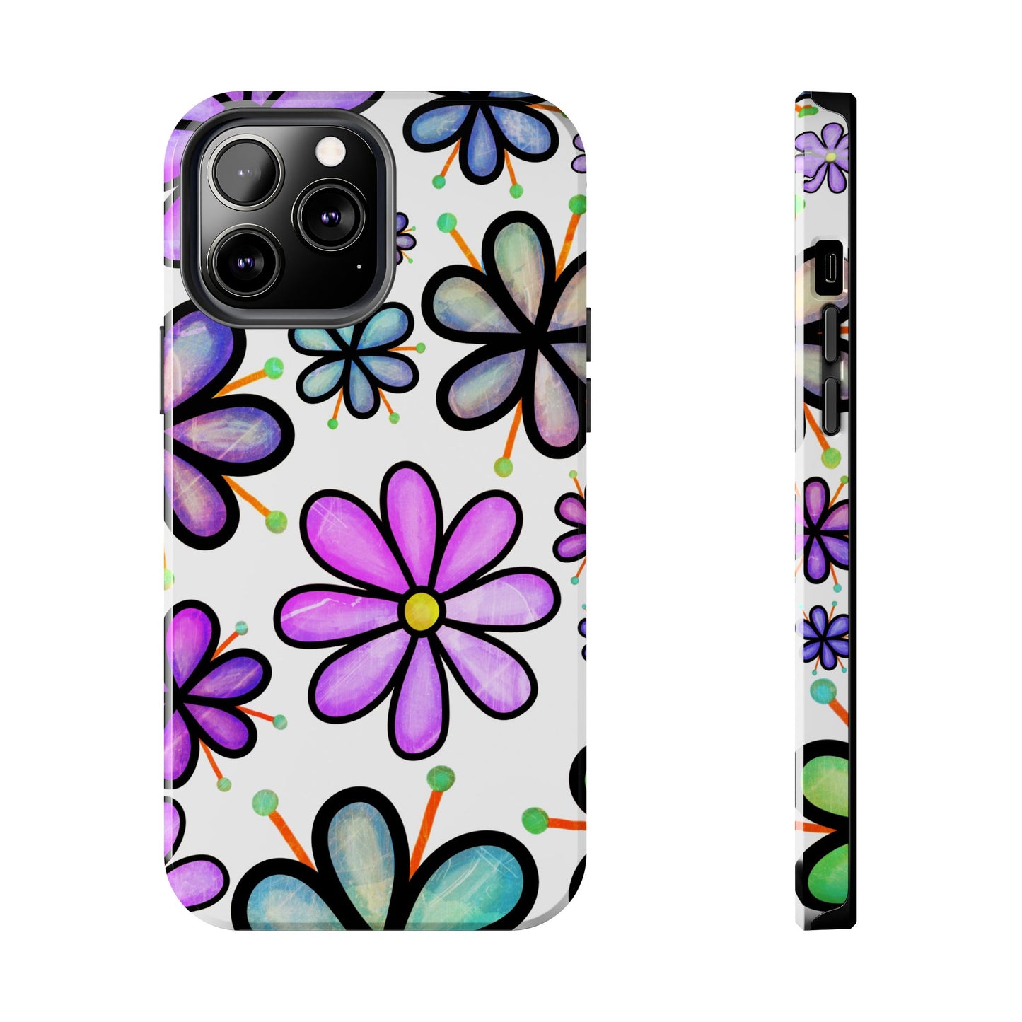 Whimsical Lavender Floral iPhone Case – Ultra-Slim, High-Gloss Finish