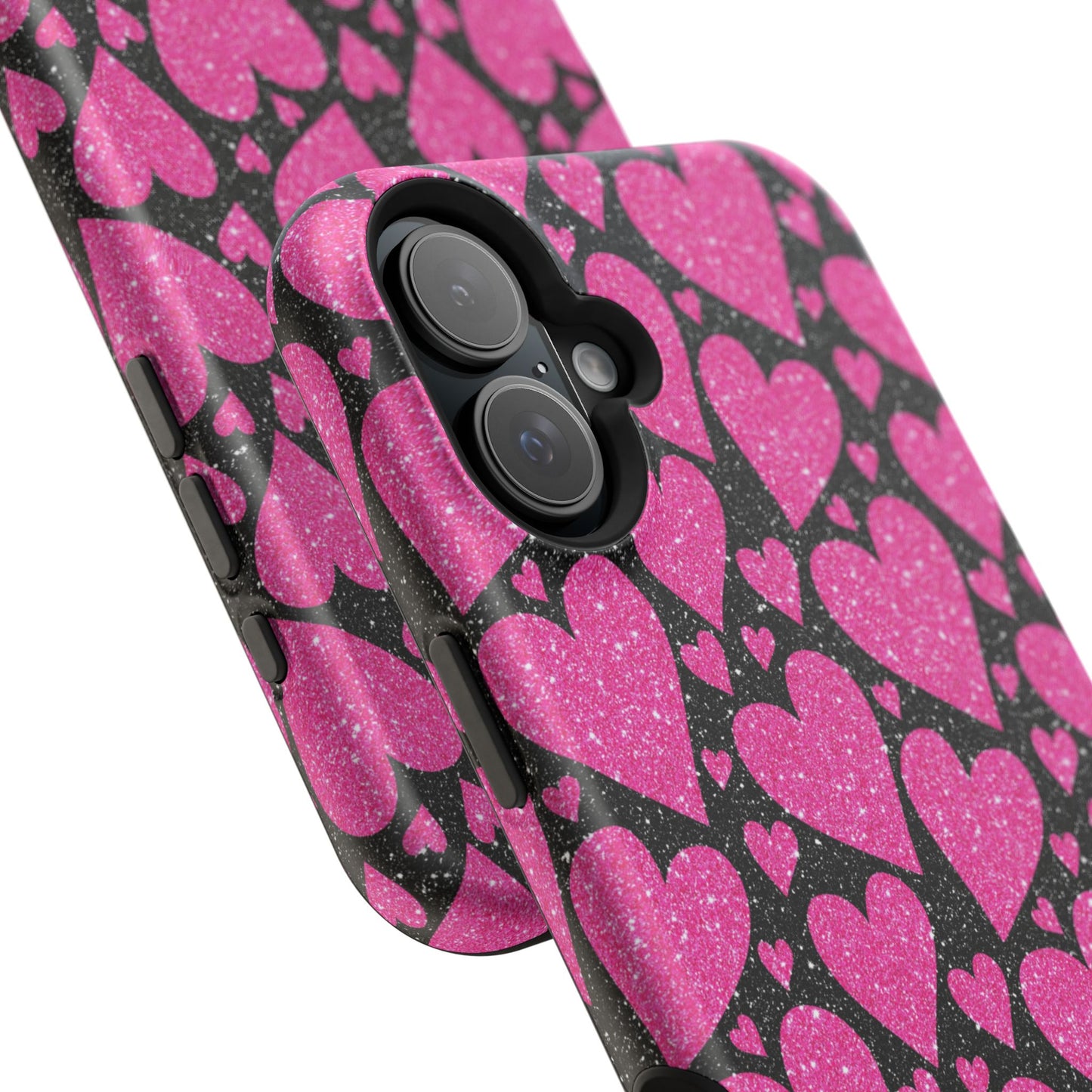 Glitter Hearts MagSafe iPhone Case