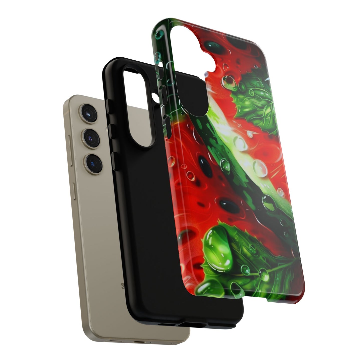 Juicy Watermelon & Mint Samsung Galaxy Case – Tough Dual-Layer, Vibrant Summer Design