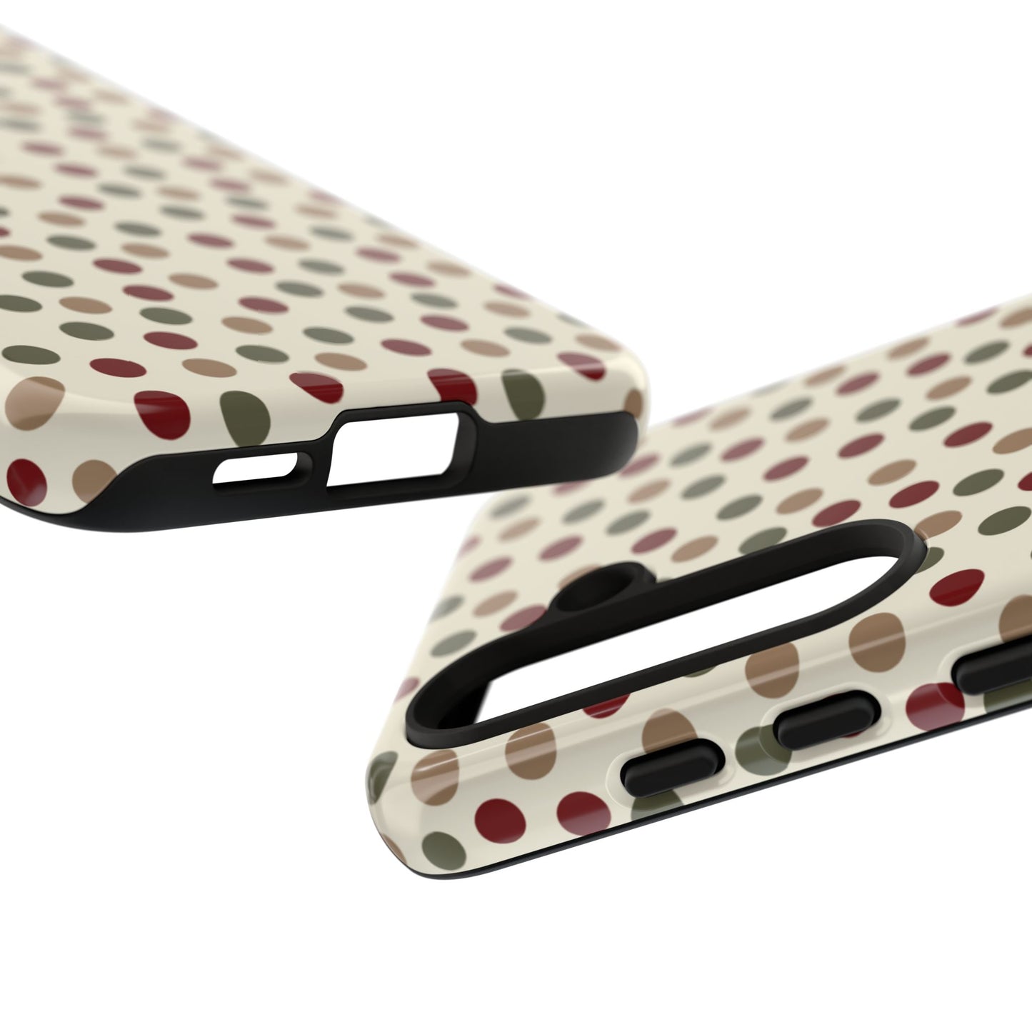 Festive Red & Green Polka Dots on Cream – Samsung Galaxy Case