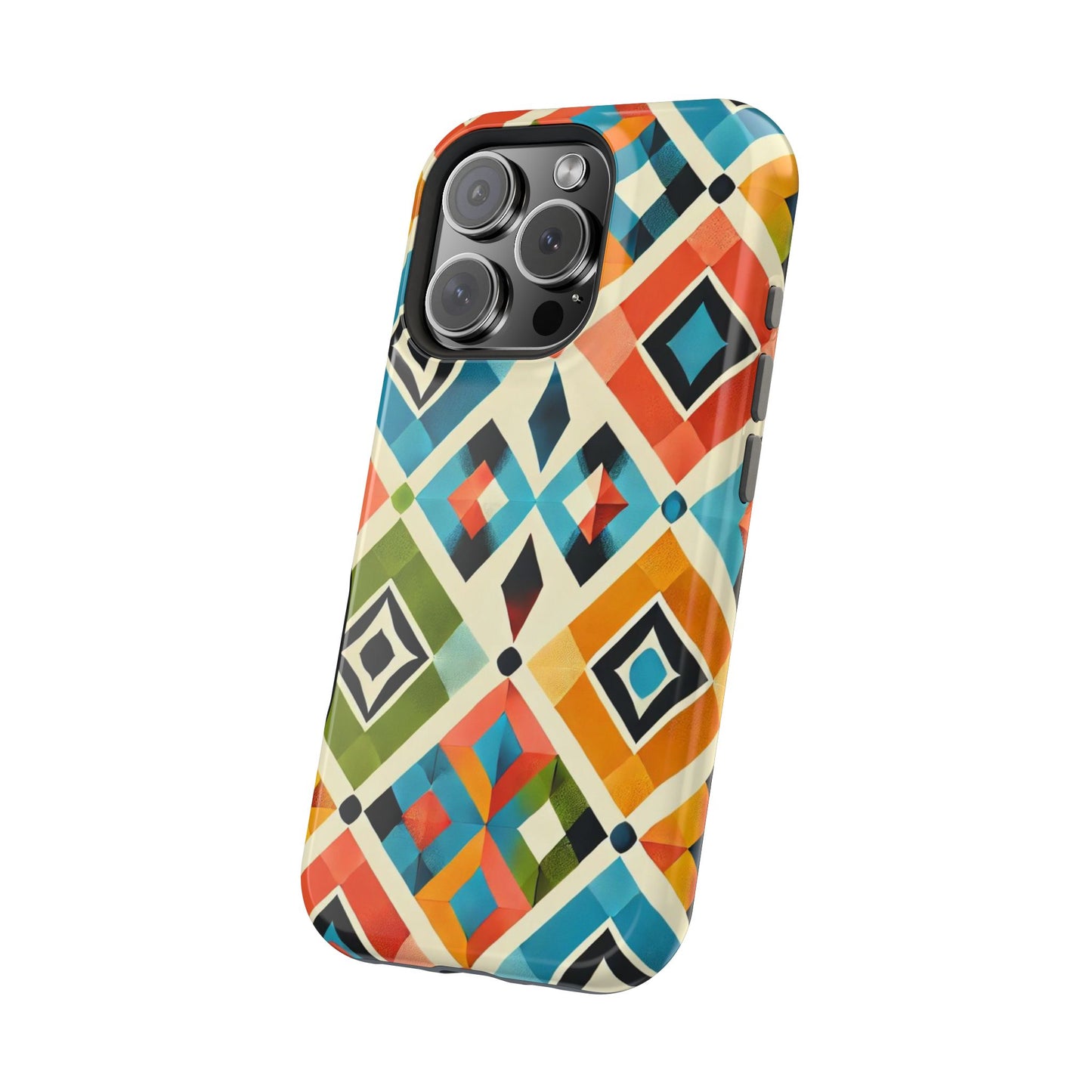 Harlequin Geometric MagSafe iPhone Case - Vibrant Abstract Protective Cover