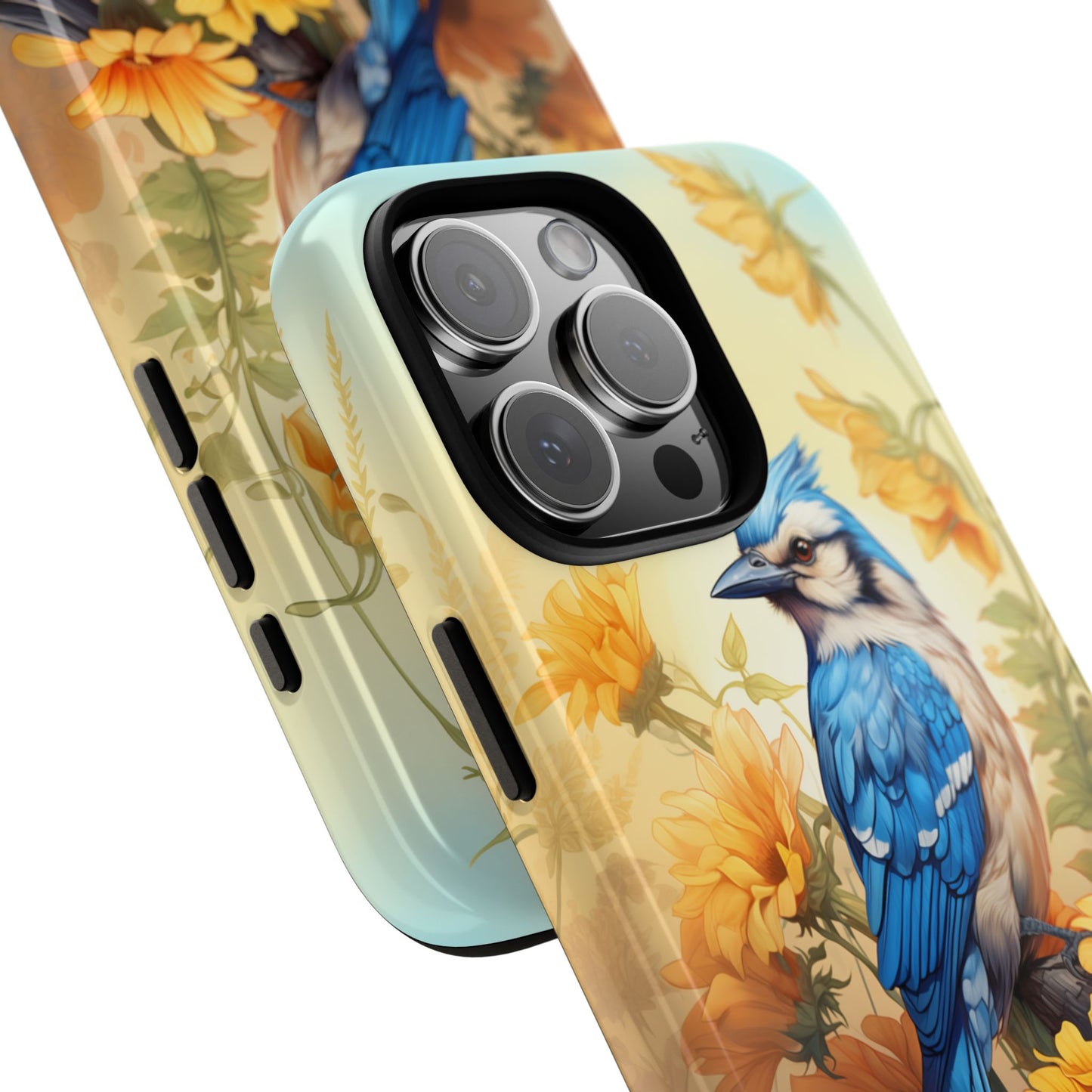 Blue Jay & Sunflowers Phone Case - Perfect Gift for Bird Lovers!