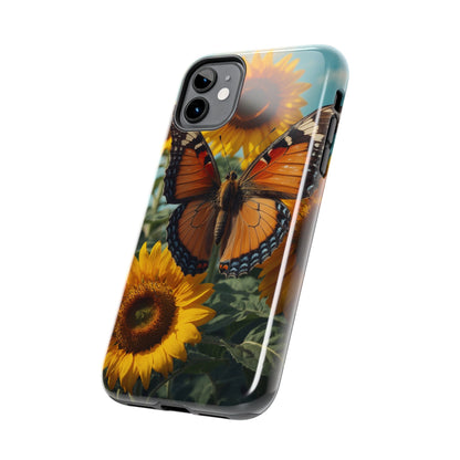 Vibrant Butterfly & Sunflower – iPhone Case