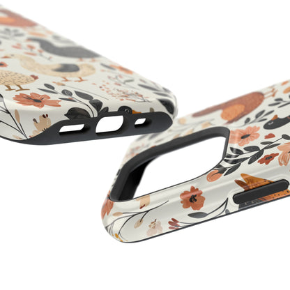 MagSafe iPhone Case: Vintage Duck – Floral & Leaf Design