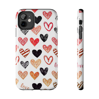 iPhone Case: Hand-Drawn Hearts & Love